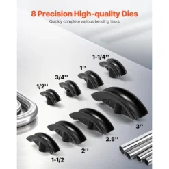 VEVOR Hydraulic Pipe Bender, 16 Ton Manual Copper Exhaust Pipe Bending Machine With 8 Dies (1/2" - 3") And 90 - 180° Adjustable Rollers, Red -Aesthtic Interiors GUEST 57964300 39b7 4357 b4fc a5198264ced8