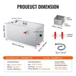 VEVOR Commercial Grease Trap, 25 LBS Grease Interceptor, Top Inlet Interceptor, Stainless Steel Grease Trap, 6.4 GPM Waste Water Oil-water Separator -Aesthtic Interiors GUEST 5816b636 369c 4f5d 8925 aff2d9439381