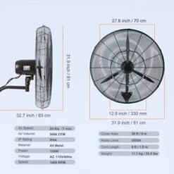 VEVOR Wall-Mount Misting Fan, 30 Inch, 3-speed High Velocity Max. 9500 CFM, Waterproof Oscillating Industrial Wall Fan, Commercial Or Residential 13 VEVOR Wall-Mount Misting Fan, 30 Inch, 3-speed High Velocity Max. 9500 CFM, Waterproof Oscillating Industrial Wall Fan, Commercial Or Residential -Aesthtic Interiors GUEST 5875e302 8acf 425b 857f dfa20fac8866