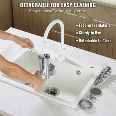 VEVOR Manual Meat Grinder, 304 Stainless Steel Hand Meat Grinder With Steel Table Clamp, Meat Mincer Sausage Maker & 2 Cutting Plates 4 VEVOR Manual Meat Grinder, 304 Stainless Steel Hand Meat Grinder With Steel Table Clamp, Meat Mincer Sausage Maker & 2 Cutting Plates - Image 4