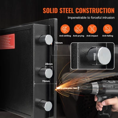 VEVOR 2.5 Cub Depository Safe, Deposit Safe With Drop Slot, Electronic Code Lock And 2 Emergency Keys, 20.27'' X 13.97'' X 13.97'' Business Drop 3 VEVOR 2.5 Cub Depository Safe, Deposit Safe With Drop Slot, Electronic Code Lock And 2 Emergency Keys, 20.27'' X 13.97'' X 13.97'' Business Drop - Image 3