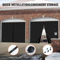 VEVOR Garage Door Screen For Winter, 10x8FT, Garage Door Insulation Kit, Magnetic Thermal Insulated Door Curtain With 300D Oxford Fabric, Black -Aesthtic Interiors GUEST 598abbc8 7dae 49cc 8d15 dd7ff7e9faac