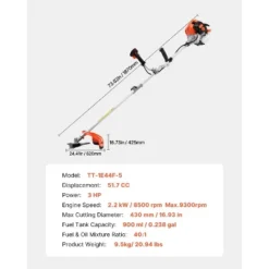 VEVOR String Trimmer, 51.7CC 2-Stroke, Gas Powered Weed Wacker, 16.9" Cordless Grass Trimmer, Multi-Functional Lawn Edger With Shoulder Strap -Aesthtic Interiors GUEST 5a04732c 2b0f 404a 824b 6d9258cd0600