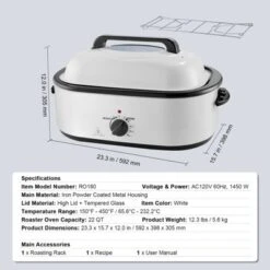VEVOR Electric Roaster Oven, 22 QT Turkey Roaster Oven With Self-Basting Lid, 1450W Roaster Oven With Defrost & Warm Function, Adjustable Temp 14 VEVOR Electric Roaster Oven, 22 QT Turkey Roaster Oven With Self-Basting Lid, 1450W Roaster Oven With Defrost & Warm Function, Adjustable Temp -Aesthtic Interiors GUEST 5ab997ee ef82 4545 8dd8 163d7374ec6b