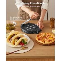 VEVOR Tortilla Press, 10 Inch Cast Iron Tortilla And Roti Maker, Heavy Duty Tortilladora Press, Pataconera Makers, Black -Aesthtic Interiors GUEST 5b01611e 65b4 48ae bc57 ab6eaf04472d