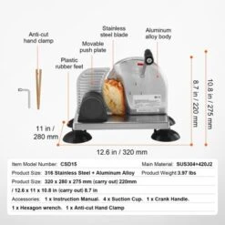 VEVOR Manual Bread Slicer, 0-6" Adjustable Thickness Cheeser Butter Cutting, Micro-Serrated Stainless Steel Blade, Aluminum Alloy Cheese Slicer -Aesthtic Interiors GUEST 5b2ebd05 753a 4f8a a57e a5f71ff6b5a6