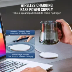 VEVOR Hydrogen Water Cup, 400 Ml / 14.1 Oz Hydrogen Generator, SPE Technology Portable Hydrogen Water Ionizer Machine With Wireless Charging Base -Aesthtic Interiors GUEST 5bd1fda7 b55d 400b 9b6f 62fd341c57ef