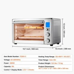 VEVOR 10-IN-1 Convection Oven, 28L/29.6Qt Multifunctional Conventional Oven Countertop, 1800W 4-Tier Toaster With Front Glass Door -Aesthtic Interiors GUEST 5c5b277a ab47 43e7 8726 caea8b46cc20