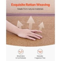 VEVOR Japanese Tatami Mat, 80 X 39 In Foldable Handwoven Natural Rattan Tatami Mat, Non-Slip & Easily Cleaned Japanese Tatami Floor Mat, Brown -Aesthtic Interiors GUEST 5ccb17fd f703 4ac8 b944 4b77efc88688