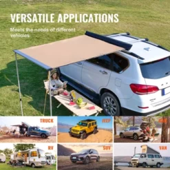 VEVOR Car Side Awning, Large 6.6' X 8.2' Shade Coverage Vehicle Awning, PU3000mm UV50+ Retractable Car Awning With Waterproof Storage Bag -Aesthtic Interiors GUEST 5cebd6a9 ba23 4da7 b993 2aef5e188e68