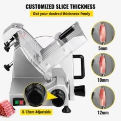 VEVOR Commercial Meat Slicer, 200W Electric Deli Food Slicer, 350-400RPM Meat Slicer With 8" Carbon Steel Blade, 0 - 0.47 Inch -Aesthtic Interiors GUEST 5d0d28fc d6e6 461a 9124 4c1b60820bbb