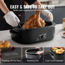 VEVOR Electric Roaster Oven, 20 QT Turkey Roaster Oven With Self-Basting Lid,1450W Roaster Oven With Defrost & Warm Function,Adjustable Temperature -Aesthtic Interiors GUEST 5db1db56 610e 48e0 b189 2d1291b1267a