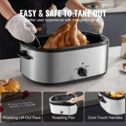 VEVOR Electric Roaster Oven, 26 QT Turkey Roaster Oven With Self-Basting Lid,1450W Roaster Oven With Defrost & Warm Function, Adjustable Temperature 12 VEVOR Electric Roaster Oven, 26 QT Turkey Roaster Oven With Self-Basting Lid,1450W Roaster Oven With Defrost & Warm Function, Adjustable Temperature -Aesthtic Interiors GUEST 5dd9f71e 6641 4fe8 b2a6 8c5eac03c1d5
