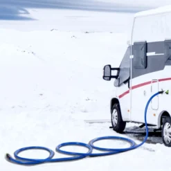 VEVOR 75ft Heated Water Hose For RV, Heated Drinking Water Hose Antifreeze To -45°F, Automatic Self-regulating,5/8" I.D. With 3/4" GHT Adapter, Blue