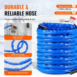 VEVOR 100ft Heated Water Hose For RV, Heated Drinking Water Hose With Corrugated Cover Antifreeze To -45°F, Automatic Self-regulating, 5/8" I.D. Blue 12 VEVOR 100ft Heated Water Hose For RV, Heated Drinking Water Hose With Corrugated Cover Antifreeze To -45°F, Automatic Self-regulating, 5/8" I.D. Blue -Aesthtic Interiors GUEST 5e26b5cb 76f3 412b 8bd7 4d1aff9b0b77
