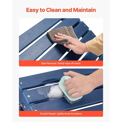 VEVOR Adirondack Ottoman, 15.7L X 18.9W X 13H Inch HDPE Plastic Folding Adirondack Ottoman, Weather-Resistant Foot Rest For Adirondack Chair, Blue 6 VEVOR Adirondack Ottoman, 15.7L X 18.9W X 13H Inch HDPE Plastic Folding Adirondack Ottoman, Weather-Resistant Foot Rest For Adirondack Chair, Blue - Image 6