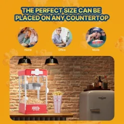 VEVOR Popcorn Maker, 480W Popcorn Popper Machine, 4 Oz Kettle Makes 1.5 Gallon Per Batch, Tabletop Popcorn Maker, Includes 3 Scoops, Red -Aesthtic Interiors GUEST 5ea03d06 3ba3 48ca ae19 2400ad25add6