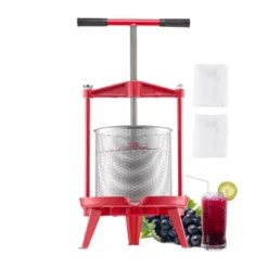 VEVOR 3.69 Gal/14L Fruit Wine Press, Stainless Steel Basket, Manual Juice Maker, Cider Apple Grape Tincture Making Press, Red -Aesthtic Interiors GUEST 5ea29cc3 35ab 43ed b888 01ab66a75d33