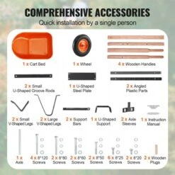 VEVOR Wheelbarrow Cart, 6 Cu. Ft. Load & 330 Lbs Capacity, One Wheel Garden Dump Cart Wheel Barrow With Metal Handle &  16"  Wide Track Wheels -Aesthtic Interiors GUEST 5ec5b929 3777 44d0 9166 63df329c61a9