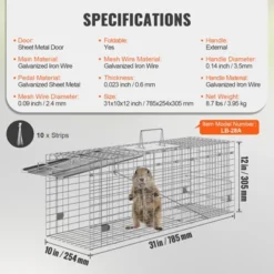 VEVOR Live Animal Cage Trap, 31" X 10" X 12" Humane Cat Trap Galvanized Iron, Folding Animal Trap With Handle For Rabbits, Stray Cats, Squirrels 14 VEVOR Live Animal Cage Trap, 31" X 10" X 12" Humane Cat Trap Galvanized Iron, Folding Animal Trap With Handle For Rabbits, Stray Cats, Squirrels -Aesthtic Interiors GUEST 5ee5c615 49e9 4a87 a3a2 ce0d06eebe18