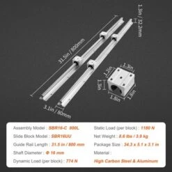 VEVOR Linear Guide Rail Set, SBR16 800mm, 2 PCS 31.5 In/800 Mm SBR16 Guide Rails And 4 PCS SBR16UU Slide Blocks, Linear Rails And Bearings Kit 14 VEVOR Linear Guide Rail Set, SBR16 800mm, 2 PCS 31.5 In/800 Mm SBR16 Guide Rails And 4 PCS SBR16UU Slide Blocks, Linear Rails And Bearings Kit -Aesthtic Interiors GUEST 5ef32df7 6ec0 4672 b2bc 0c6ea23f19ff