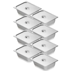 VEVOR 8 Pack Hotel Pans, 1/2 Size Anti-Jam Steam Pan With Lid, 0.8mm Thick Stainless Steel Steam Table Pan, 4-Inch Deep Commercial Table Pan 15 VEVOR 8 Pack Hotel Pans, 1/2 Size Anti-Jam Steam Pan With Lid, 0.8mm Thick Stainless Steel Steam Table Pan, 4-Inch Deep Commercial Table Pan -Aesthtic Interiors GUEST 5f0fd194 718f 4299 8c76 1da274fbe792