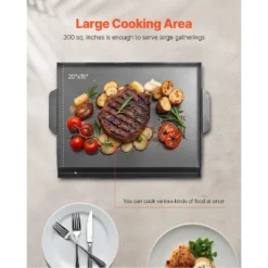 VEVOR Carbon Steel Griddle, 22x16 Inch Universal Flat Top Rectangular Plate, Gas Grill Griddle For BBQ Grill, Teppanyaki, Black -Aesthtic Interiors GUEST 5f5977e7 2c80 4ad7 b39b e225237c6270