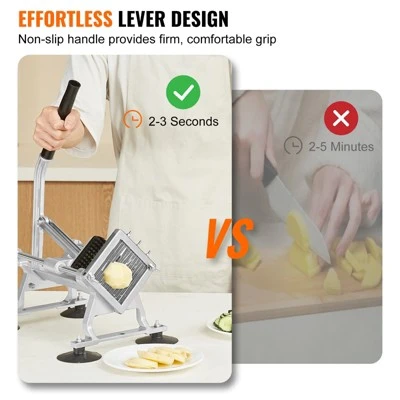 VEVOR Commercial Vegetable Slicer, 1/4 Inch Fruit Slicer, Stainless Steel And Aluminum Alloy Vegetable Cutter Slicer Machine, Manual Slicer 3 VEVOR Commercial Vegetable Slicer, 1/4 Inch Fruit Slicer, Stainless Steel And Aluminum Alloy Vegetable Cutter Slicer Machine, Manual Slicer - Image 3