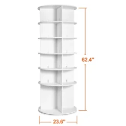 VEVOR 6 Tiers Rotating Shoe Rack Tower, 360°Spinning Shoe Display, Revolving Shoe Rack Storage Round Carousel, Lazy Susan Shoe Rack Organizer, White -Aesthtic Interiors GUEST 5face879 44fa 4dc8 bde5 74e7e4c17842