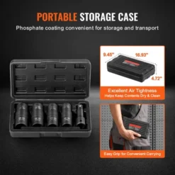 VEVOR Lug Nut Impact Socket Set, 1/2 Inch Drive Metric And SAE 6-Point Flip Socket Set, 4 Total Lug Nut Sizes, CR-MO Steel Wheel Socket Set Black -Aesthtic Interiors GUEST 5faf1a82 5eca 4329 9b4c 94b446c93f69