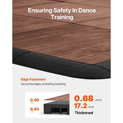 VEVOR Dance Floor Tiles, 12.4 X 12.4 In 52 Piece Interlocking Dance Flooring, Portable Dance Practice Floor With Cushioned Base 3 VEVOR Dance Floor Tiles, 12.4 X 12.4 In 52 Piece Interlocking Dance Flooring, Portable Dance Practice Floor With Cushioned Base - Image 3