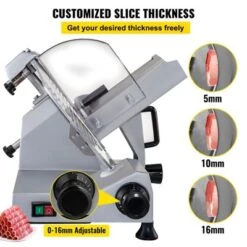 VEVOR Commercial Meat Slicer, 320W Electric Deli Food Slicer, 12 Inch Carbon Steel Blade Electric Food Slicer, 350-400RPM Meat Slicer, 0-0.6 Inch -Aesthtic Interiors GUEST 6038aba1 e639 49ad a371 202cdc649799