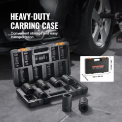 VEVOR 1" Drive Impact Socket Set, 8 Piece Deep Socket Set Metric 27-41mm, 6 Point Cr-Mo Alloy Steel For Auto Repair, Easy-to-Read Size Markings,BLACK -Aesthtic Interiors GUEST 60c3e5b1 e8b8 4235 a1f4 94698aaa50cb