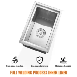 VEVOR Drop In Ice Chest, 18"L X 12"W X 14.5"H Stainless Steel Ice Cooler, Commercial Ice Bin With Sliding Cover, 40.9 Qt Outdoor Kitchen Ice Bar -Aesthtic Interiors GUEST 6141a496 e11a 47e3 8ca6 47d9bb0ab54b