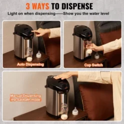 VEVOR Hot Water Dispenser, Adjustable 4 Temperatures Water Boiler And Warmer, 304 Stainless Steel Countertop Water Heater, 3-Way Dispense, 5L/169 Oz -Aesthtic Interiors GUEST 61726255 f29c 4a6d 814b 3e5c9f84c103