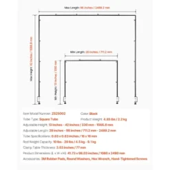 VEVOR Over The Table Rod Stand With Clamps, 13"-42" Tall & 28"-98" Length Adjustable, Metal Table Arch Stand, Tabletop Balloon Arch Frame, Black 14 VEVOR Over The Table Rod Stand With Clamps, 13"-42" Tall & 28"-98" Length Adjustable, Metal Table Arch Stand, Tabletop Balloon Arch Frame, Black -Aesthtic Interiors GUEST 6198ba33 25fe 4ff6 8487 eda75d79713b