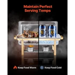 VEVOR Chafing Dish Buffet Set, 8 Qt 4 Pack, Stainless Steel Chafer With 4 Full Size Pans, Rectangle Catering Warmer Server, Silver -Aesthtic Interiors GUEST 61d13641 6fb2 4bff 9c7d 9e151748ba49