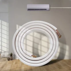 VEVOR 16FT Mini Split Line Set,1/4" & 3/8" O.D Copper Pipes Tubing And Triple-Layer Insulation,for Air Conditioning Or Heating Pump Equipment, White