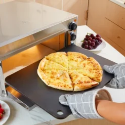 VEVOR Pizza Steel, 20" X 14" X 3/8" Pizza Steel Plate For Oven, Pre-Seasoned Carbon Steel Pizza Baking Stone With 20X Higher Conductivity