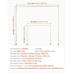 VEVOR Over The Table Rod Stand With Clamps, 13"-42" Tall & 28"-98" Length Adjustable, Metal Table Arch Stand, Tabletop Balloon Arch Frame, Gold 14 VEVOR Over The Table Rod Stand With Clamps, 13"-42" Tall & 28"-98" Length Adjustable, Metal Table Arch Stand, Tabletop Balloon Arch Frame, Gold -Aesthtic Interiors GUEST 6250505b 9c05 4834 b9d3 d2cce7ab8048