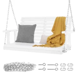 VEVOR Wooden Porch Swing 4 Ft, Patio Bench Swing For Courtyard & Garden, Upgraded 880 Lbs Strong Load Capacity -Aesthtic Interiors GUEST 625b365d ff26 4f46 afe8 d31118fedff4