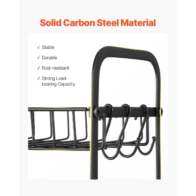 VEVOR 2 Tier Coffee Bar Organizer For Countertop, Multifunctional Mug Holder And Coffee Station, 12 Movable Hooks And 2 Shelves, Matte Black 5 VEVOR 2 Tier Coffee Bar Organizer For Countertop, Multifunctional Mug Holder And Coffee Station, 12 Movable Hooks And 2 Shelves, Matte Black - Image 5