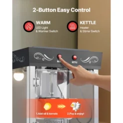 VEVOR Popcorn Machine With Cart, 8oz Stainless Steel Kettle, 800W Commercial Popcorn Maker, 48 Cups Per Batch Theater Style Popper, Black 13 VEVOR Popcorn Machine With Cart, 8oz Stainless Steel Kettle, 800W Commercial Popcorn Maker, 48 Cups Per Batch Theater Style Popper, Black -Aesthtic Interiors GUEST 6296e009 1eae 4101 acbe eb2b39a1c06a