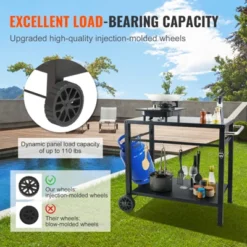 VEVOR Outdoor Grill Dining Cart With Double-Shelf, BBQ Movable Food Prep Table, Multifunctional Iron Table Top, Portable Modular Carts For Pizza Oven -Aesthtic Interiors GUEST 62b5f759 9ee2 4c4c 9ce7 eda22cb12c90