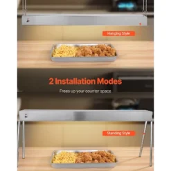 VEVOR Food Heat Lamp, 750W Hanging Commercial Food Heating Warmer, Stainless Steel Electric Strip Heater Light With Cord, Silver -Aesthtic Interiors GUEST 62ba4cfc 55c2 4456 b240 1a650d063491