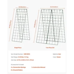 VEVOR Cucumber Trellis For Climbing Plants, 46" X 32" Foldable Cucumber Trellis Set With Plant Clips, Metal Garden Trellis For Raised Bed -Aesthtic Interiors GUEST 62cf9bf1 1979 4458 8611 3d5fbe2d980b