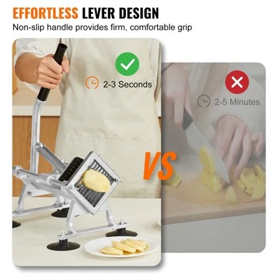 VEVOR Commercial Vegetable Slicer, 3/8 Inch Fruit Slicer, Stainless Steel And Aluminum Alloy Vegetable Cutter Slicer Machine, Manual Slicer 3 VEVOR Commercial Vegetable Slicer, 3/8 Inch Fruit Slicer, Stainless Steel And Aluminum Alloy Vegetable Cutter Slicer Machine, Manual Slicer - Image 3