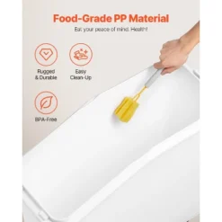 VEVOR Rice Storage Container, 21Gallon/80L Capacity Large Dog Food Dispenser Bin, Kitchen Ingredient Grain Cereal Flour Bin, 1 Pack, White -Aesthtic Interiors GUEST 62e4374c dd1f 4b4c aed1 af2300e9fc0f