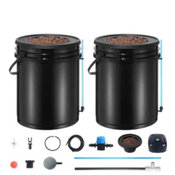 VEVOR DWC Hydroponics Grow System, Hydroponic Growing System With Top Drip Kit, Deep Water Culture 5-Gallon 2 Buckets, With Air Pump, Black -Aesthtic Interiors GUEST 63284b76 d3e6 4e35 bf47 37b511861eae