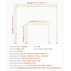 VEVOR Over The Table Rod Stand With Clamps, 13"-42" Tall & 28"-98" Length Adjustable, 2 Packs Table Arch Stand, Tabletop Balloon Arch Frame, Gold -Aesthtic Interiors GUEST 635bcd81 61dc 4931 a400 012128f6b34f